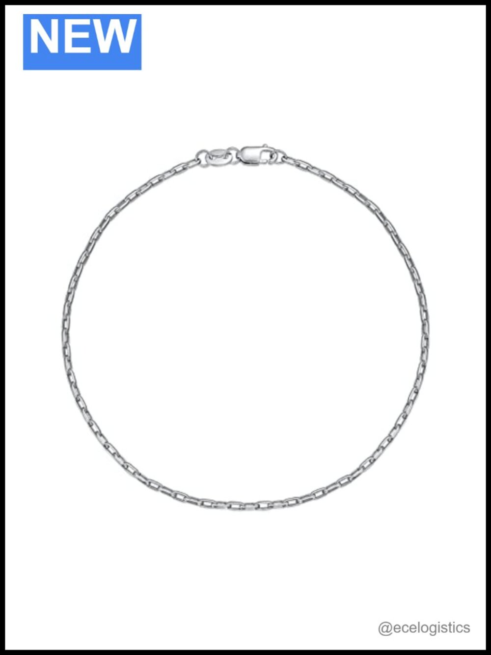Solid 925 Sterling Silver Italian 1.5mm Cable Chain Bracelet